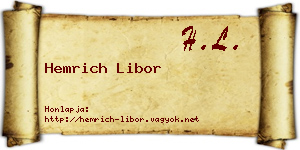Hemrich Libor névjegykártya